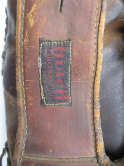 Vintage Hulch Cincinnati Left Hand Molded Leather Baseball Glove