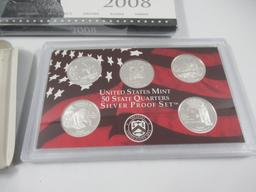 2008 US Mint Silver Proof Quarters Set Lot of 3