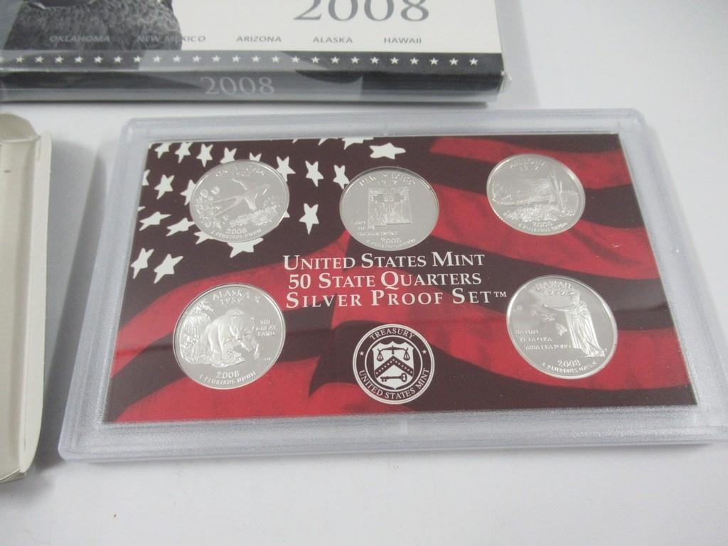 2008 US Mint Silver Proof Quarters Set Lot of 3