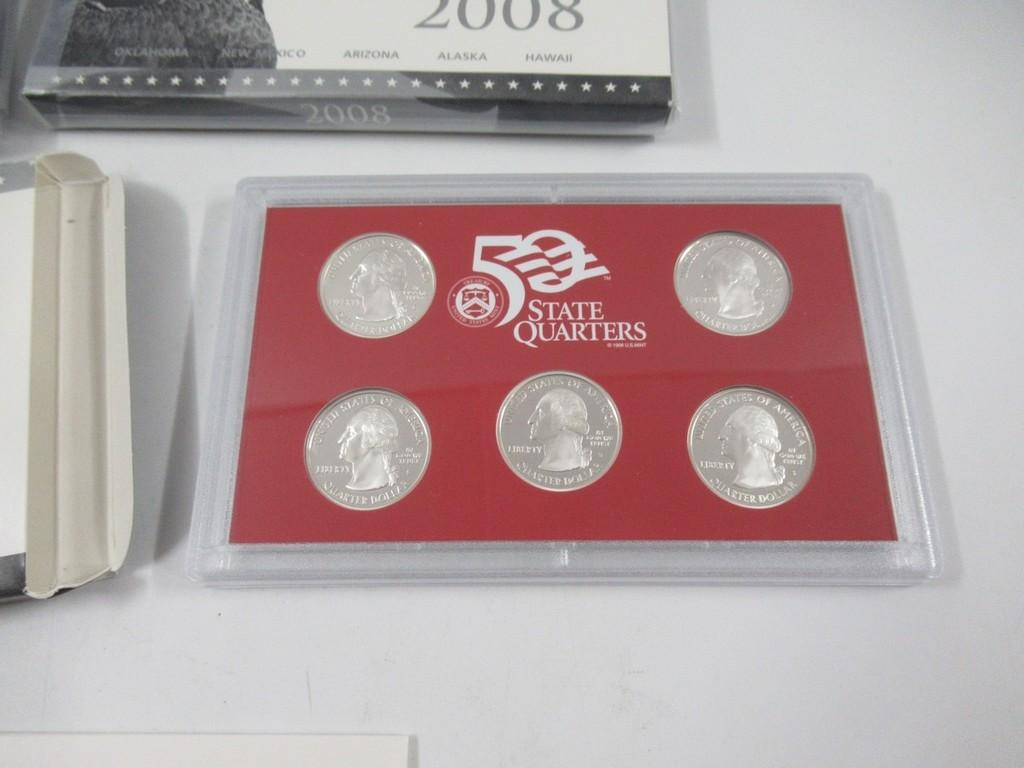 2008 US Mint Silver Proof Quarters Set Lot of 3