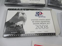 2008 US Mint Silver Proof Quarters Set Lot of 3