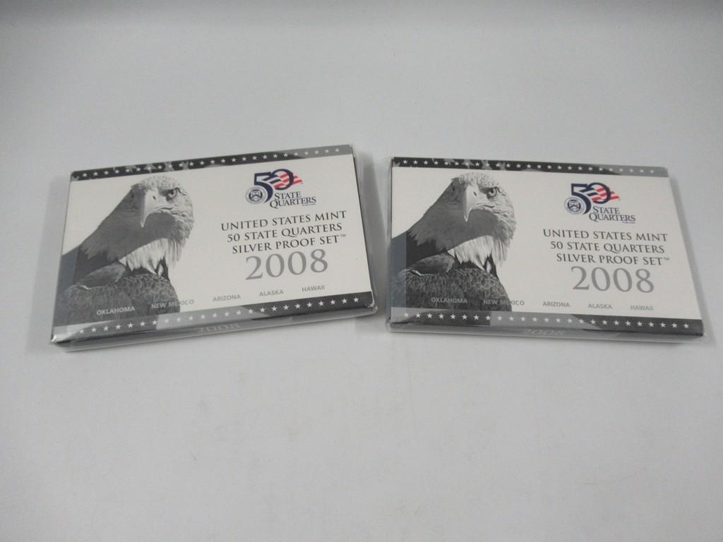 2008 US Mint Silver Proof Quarters Set Lot of 3