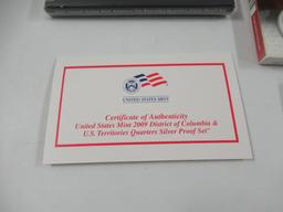 2009/17 US Mint Silver Proof Quarters Set Lot of 4
