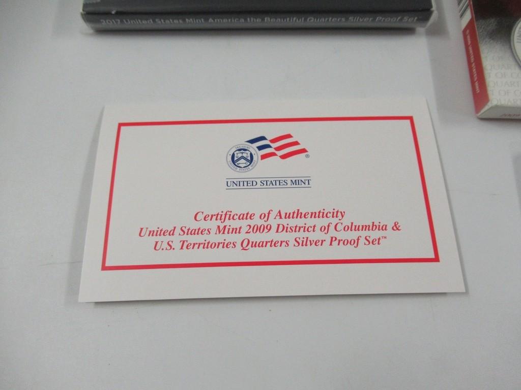 2009/17 US Mint Silver Proof Quarters Set Lot of 4