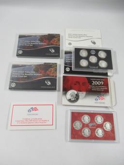 2009/17 US Mint Silver Proof Quarters Set Lot of 4