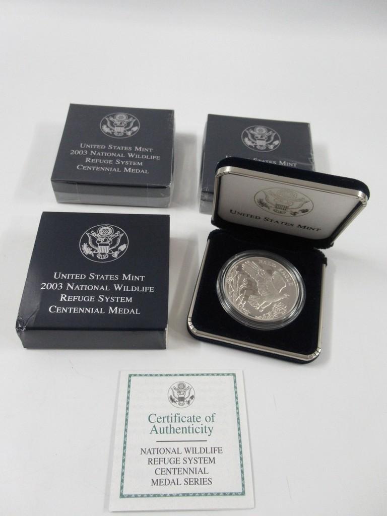 2003 Nat Wildlife Ref Proof Silver Eagle Lot of 3