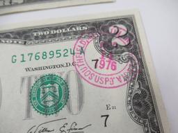 First day of Issue 1976 US $2 Bill Plus More