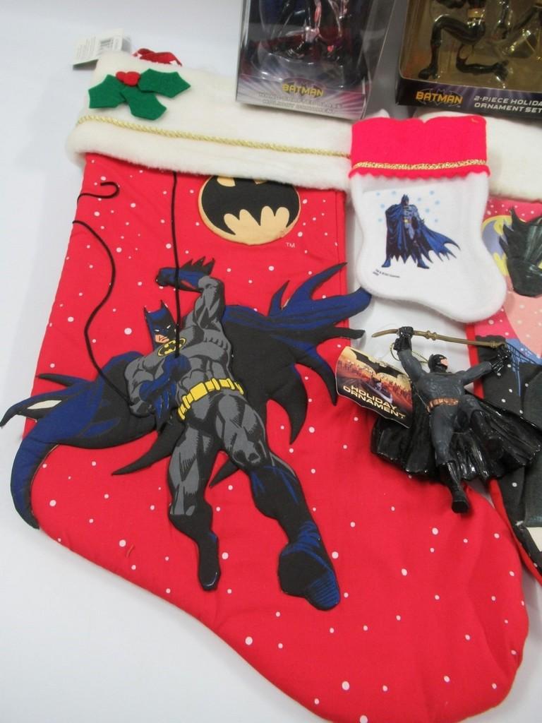 Batman + Related Ornaments + Stockings