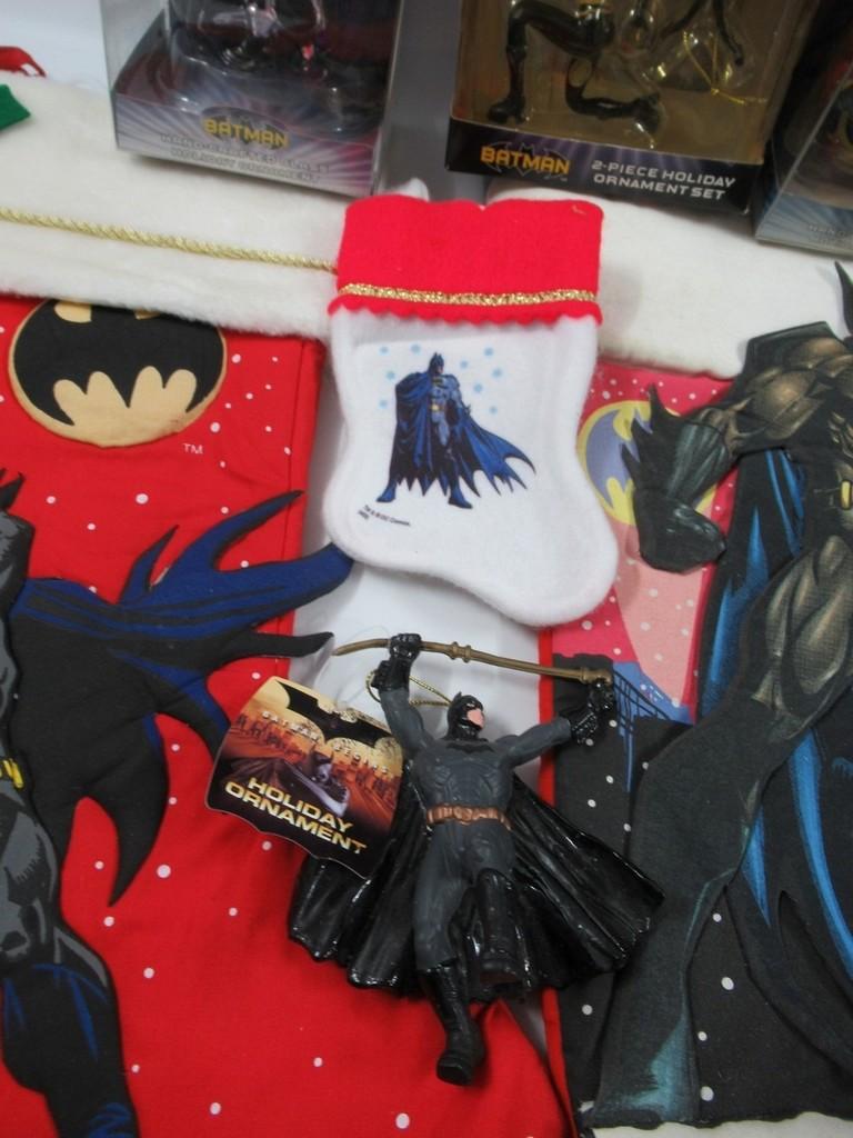 Batman + Related Ornaments + Stockings