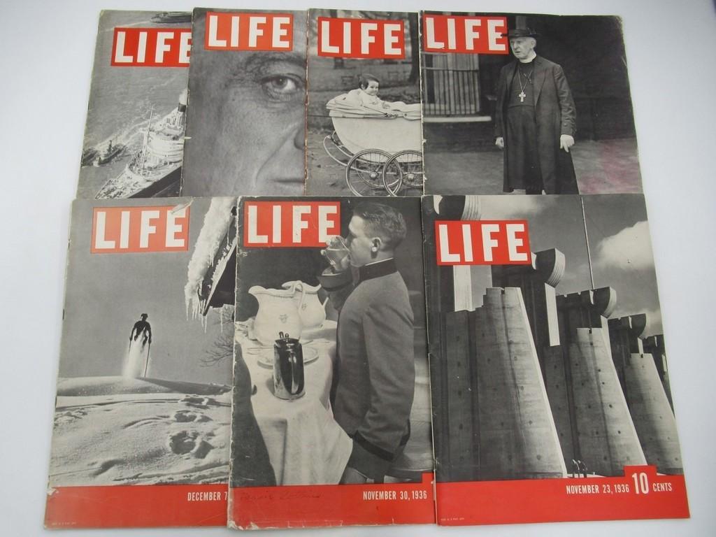 LIFE Magazine Lot of (7) 1936-1937/1st Issue