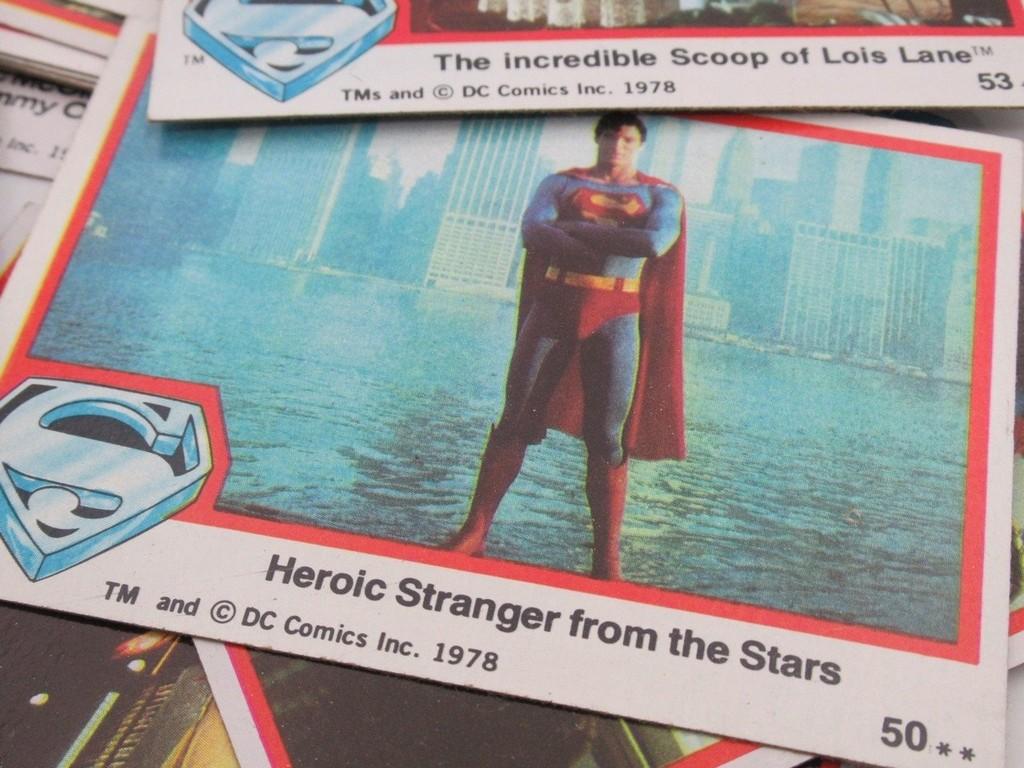 Superman the Movie Series 1 Card Set + 3 Stickers/Wrapper
