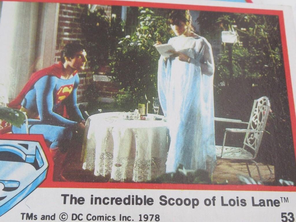 Superman the Movie Series 1 Card Set + 3 Stickers/Wrapper