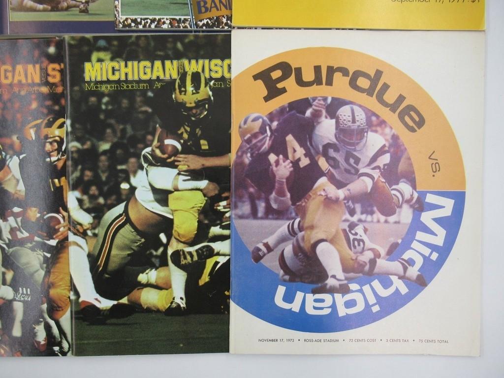 University of Michigan Football Programs Lot of (9) 1973-1977
