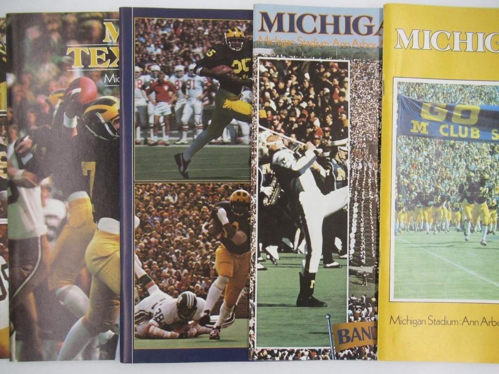 University of Michigan Football Programs Lot of (9) 1973-1977