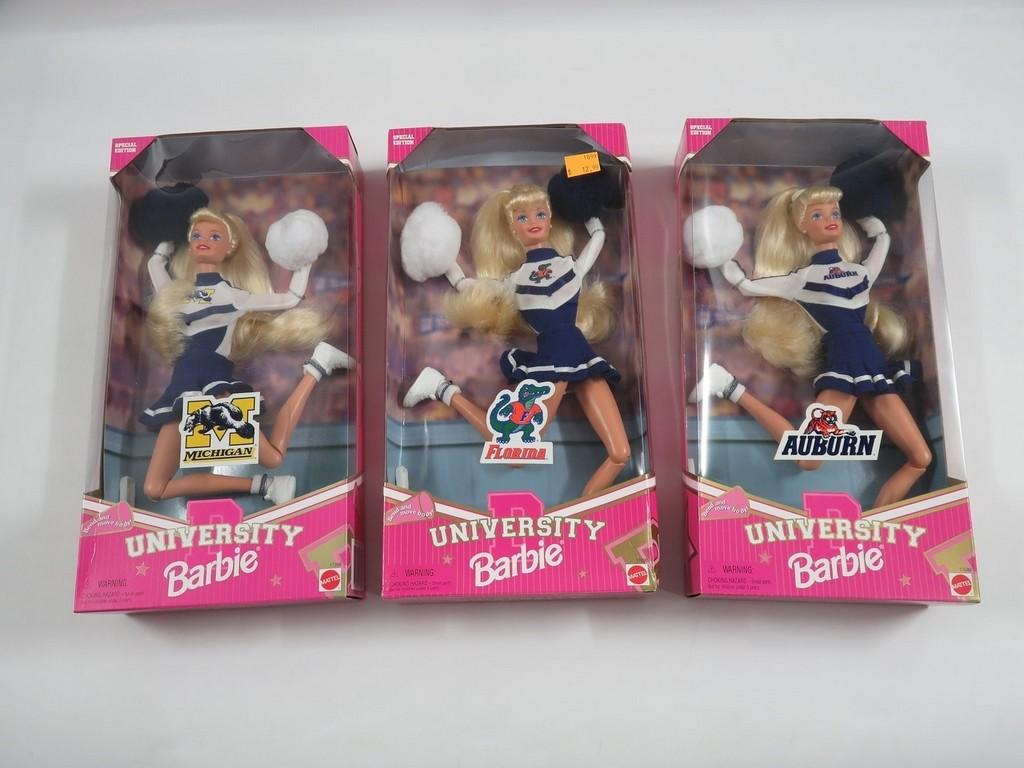 Barbie College University Cheerleader Lot of (3)