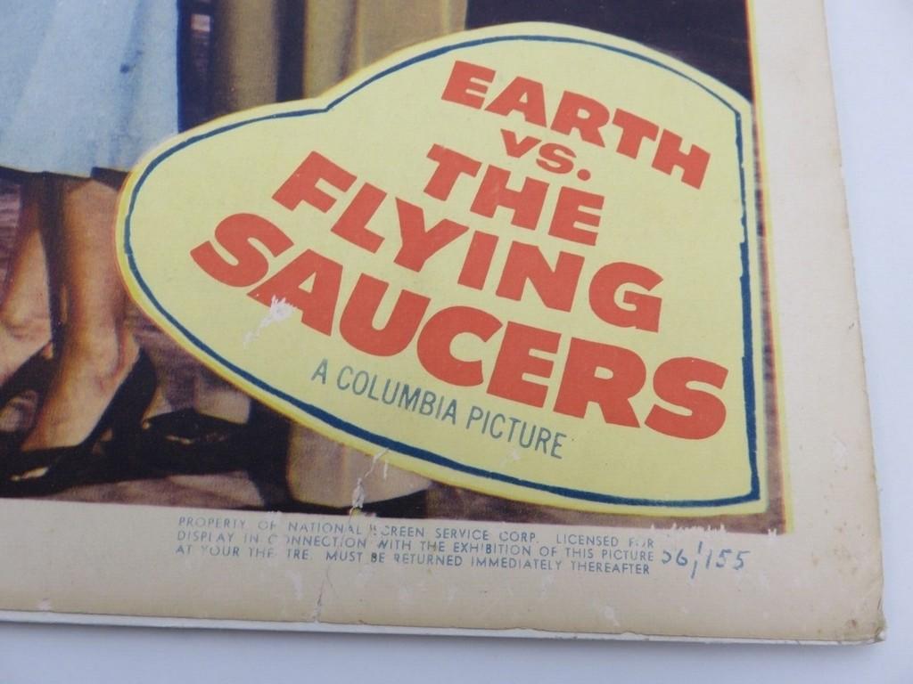 Earth Vs. Flying Saucers (1956) Mounted Sci-Fi Lobby Card Columbia Pictures