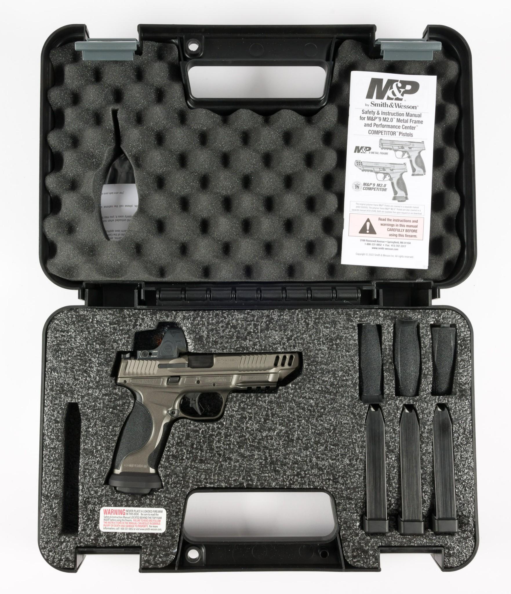 S&W M&P 9 M2.0 Performance Center Semi Auto Pistol w/ Optics, Caliber 9mm Luger