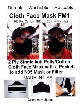 Carton of 100 Clothe Face Mask FM1