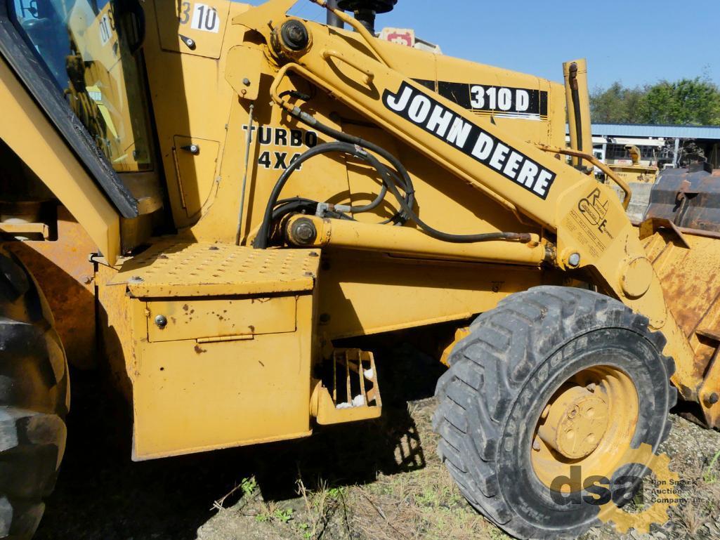 1995 Deere 310D Loader Backhoe, S/N T0310DG811688, Cab, Heat, 4X4, Turbo, Quick Coupler, Meter Reads