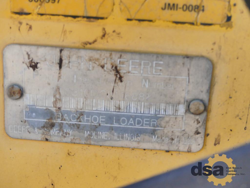 1995 Deere 310D Loader Backhoe, S/N T0310DG811688, Cab, Heat, 4X4, Turbo, Quick Coupler, Meter Reads