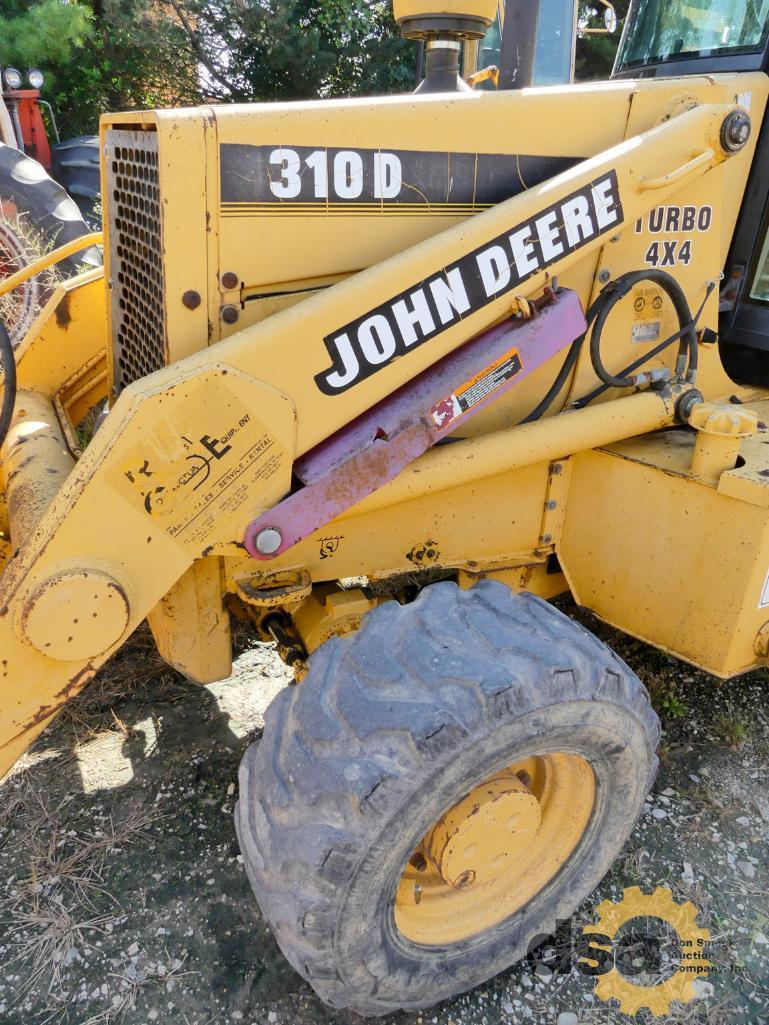 1995 Deere 310D Loader Backhoe, S/N T0310DG811688, Cab, Heat, 4X4, Turbo, Quick Coupler, Meter Reads