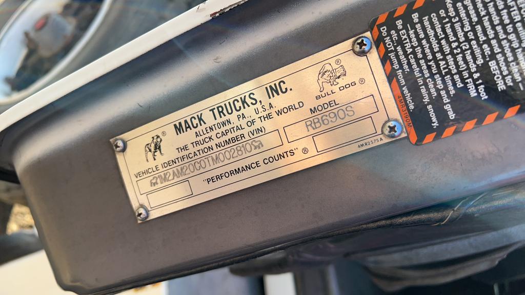 1996 Mack RB690S Dump Truck,