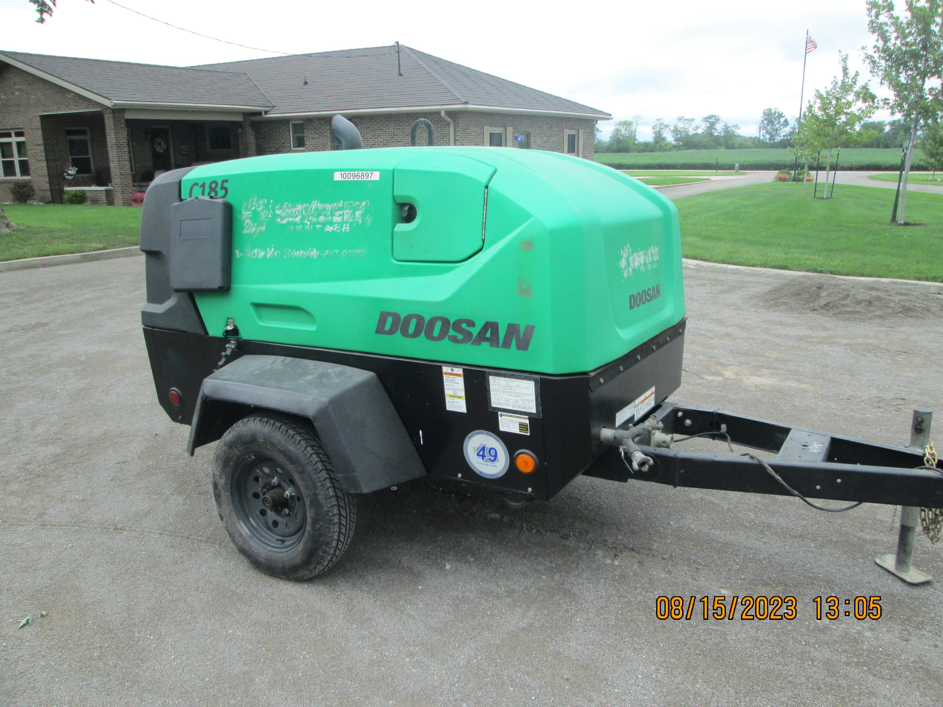 2018 Doosan C185 WD2 Air Compressor,