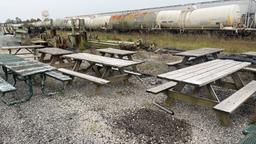 (9) Wooden Picnic Tables