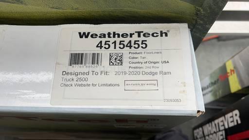 Unused Weather Tech Floor Liner,