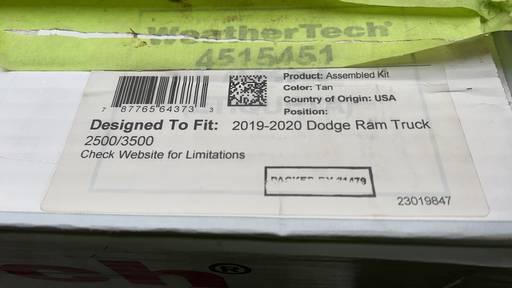 Unused Weather Tech Floor Liner,
