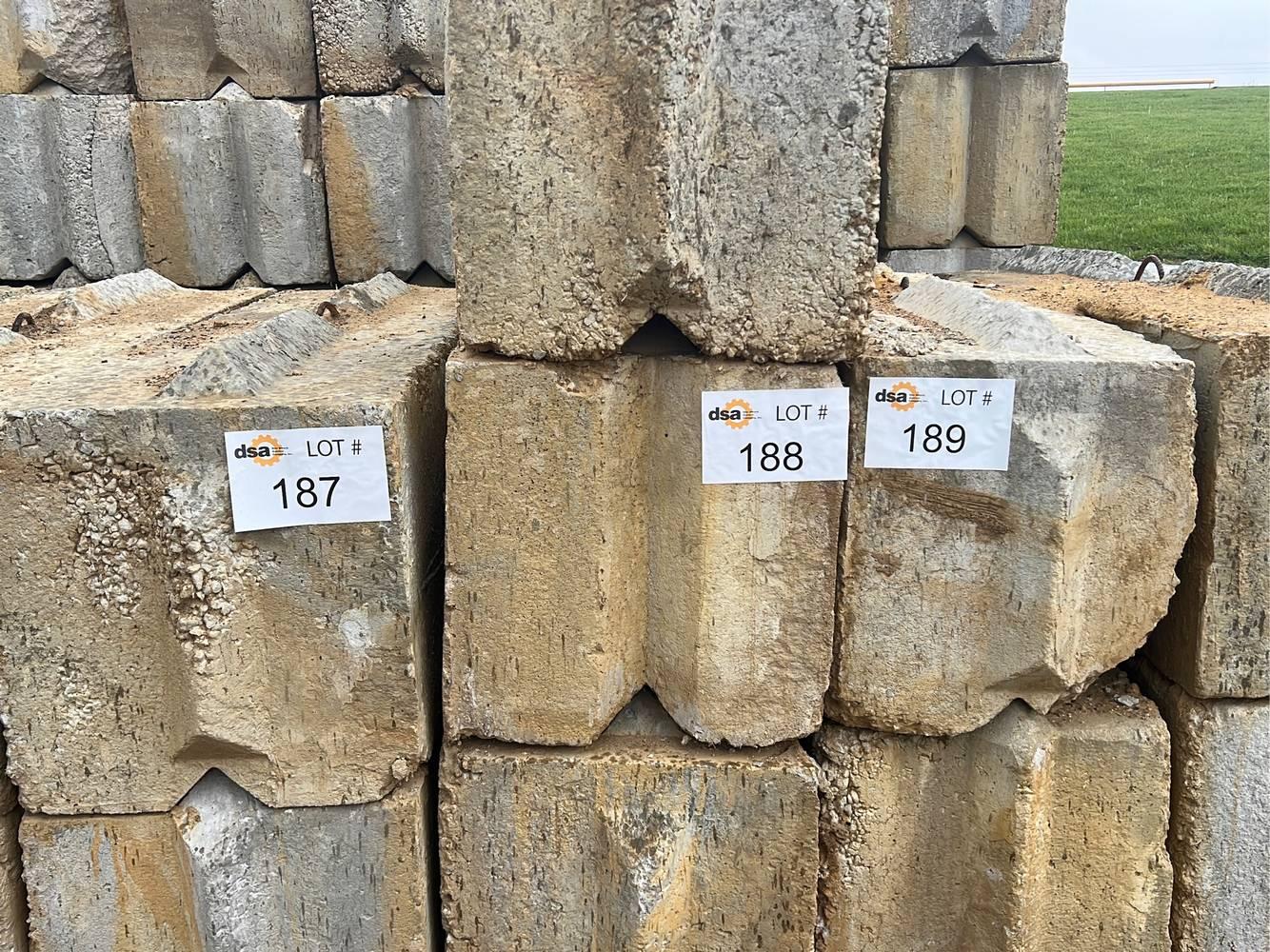 8-24"X24"X6' Stackable Concrete Barrier Blocks