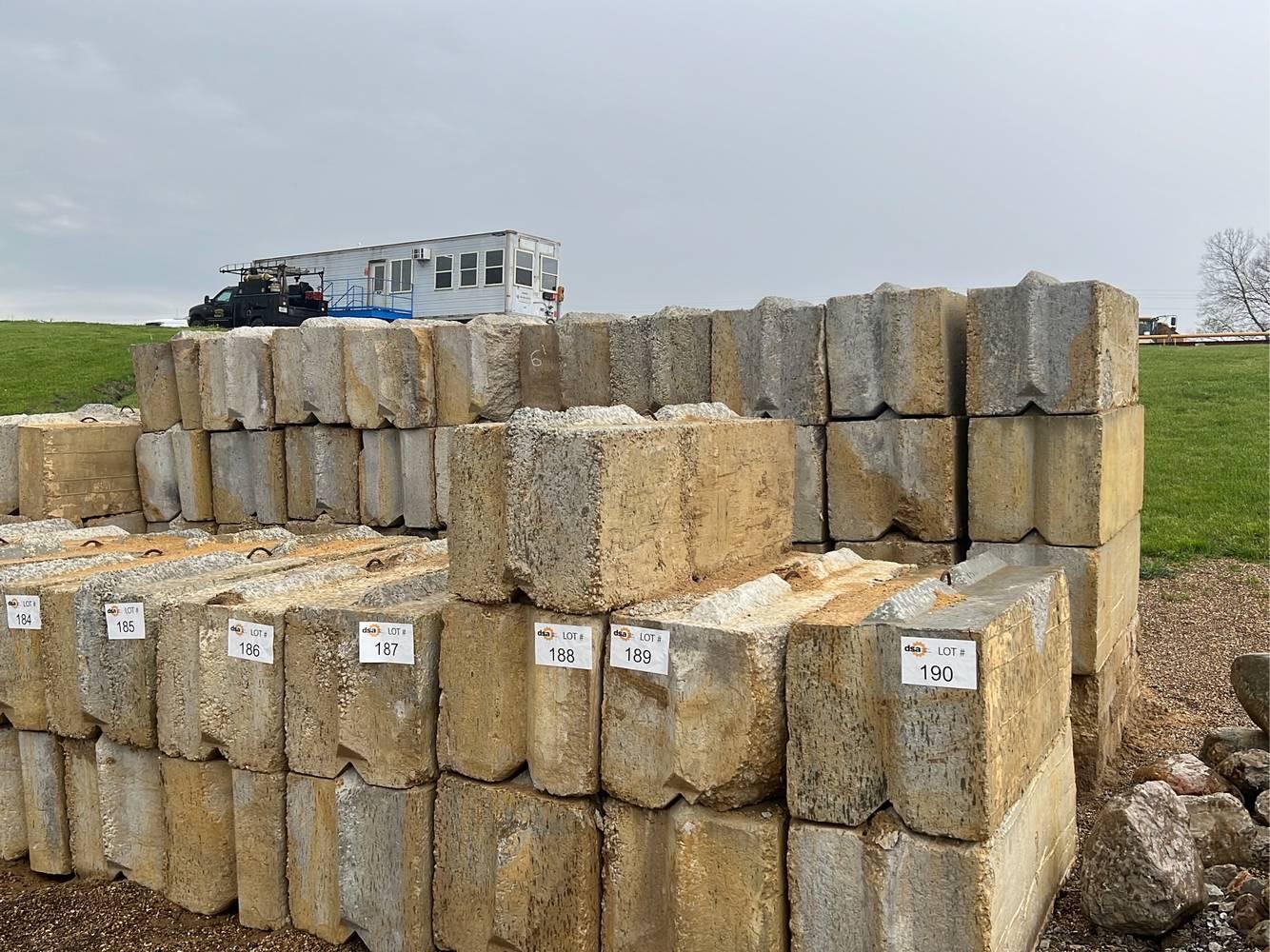 8-24"X24"X6' Stackable Concrete Barrier Blocks