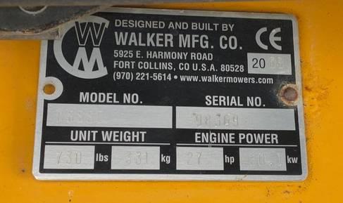 Walker  MBSSD 60” Zero Turn Mower