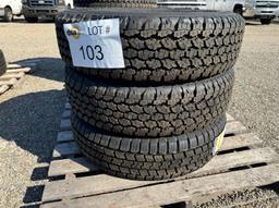 (2) Goodyear Wrangler All-Terrain Kevlar, (1) Goodyear Wrangler SR-A LT235/85R16 Tires