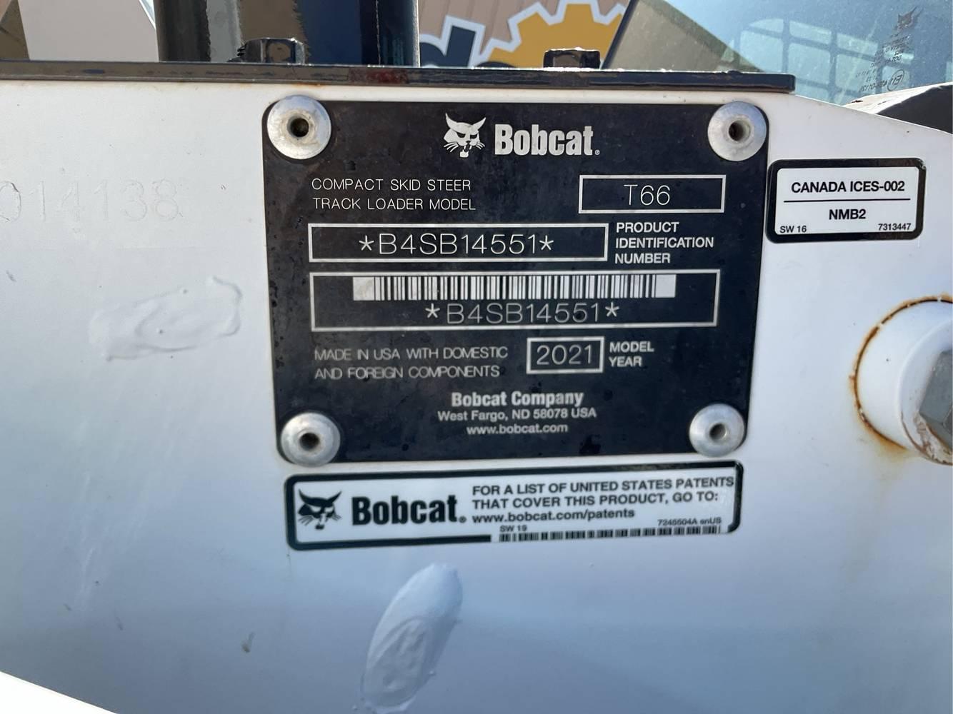 2021  Bobcat  T66  Track Skid Loader