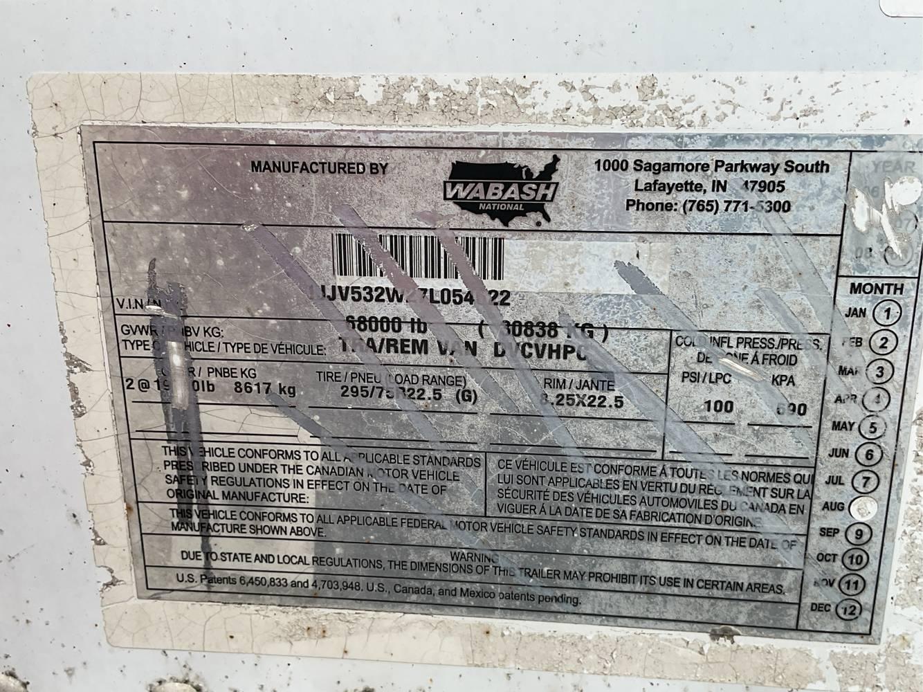 2007  Wabash National  53' Dry Van Trailer