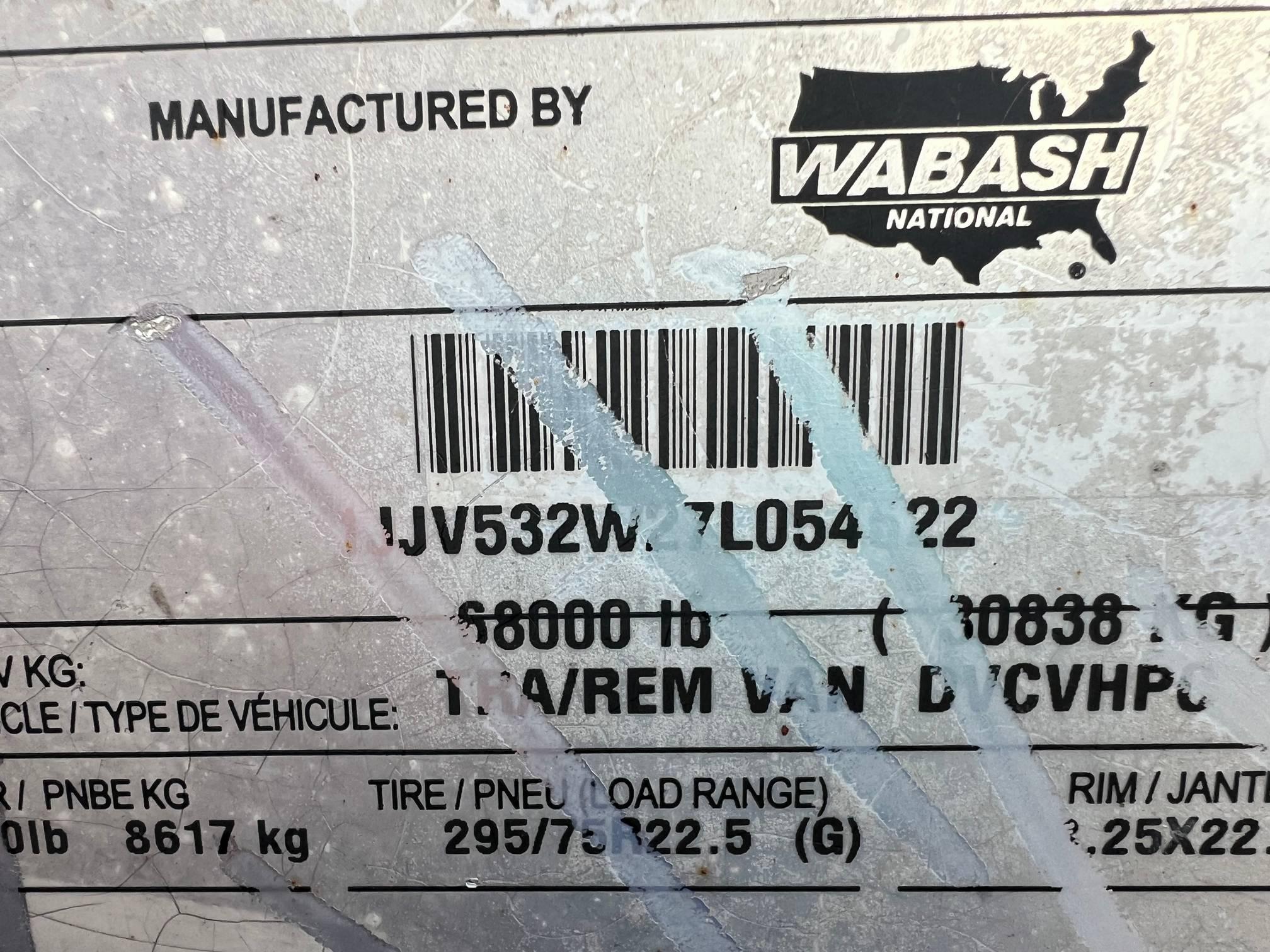 2007  Wabash National  53' Dry Van Trailer
