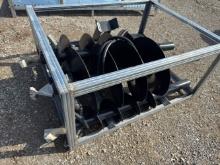 Unused JCT Skid Loader Auger, 8”, 12” 18” Bits