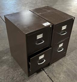 (2) Brown 2 Drawer Filling Cabinet