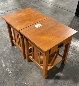 (2) Wooden End Table