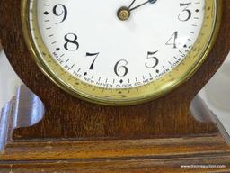 NEW HAVEN MINI SHELF ROUND TOP 8-DAY CLOCK MEASURES 6.5"T X 6"W RETAIL PRICE $350
