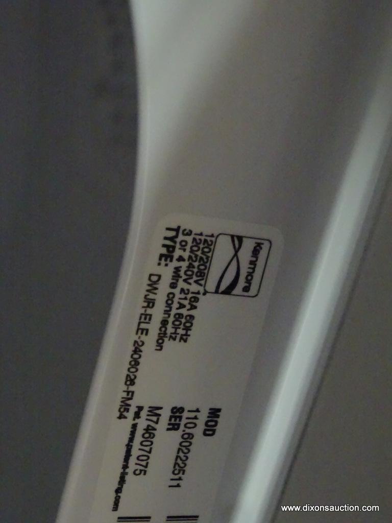 (K) KENMORE SERIES 100 DRYER. MODEL 110.60222511: 29"x25"x43"