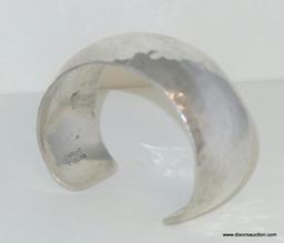 .925 NATIVE AMERICAN HAMMERED STERLING SILVER CUFF BRACELET. SIGNED BY J. WRIGHT (NAVAJO) TOTAL