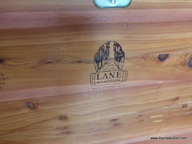 (LR) VINTAGE LANE MAHOGANY QUEEN ANNE CEDAR CHEST WITH LOWER DRAWER AND SHELL CARVED CENTER- DRAWER