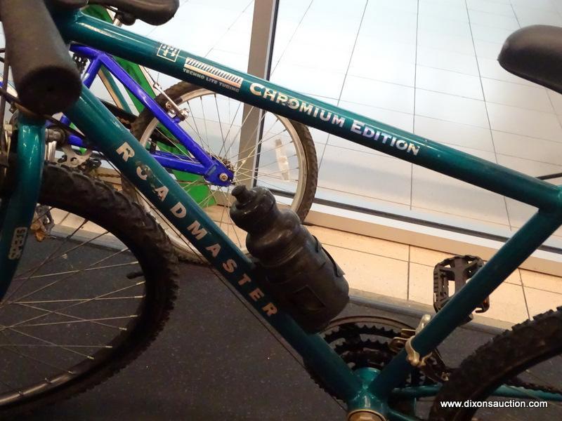 ROADMASTER BIKE; TURQUOISE MENS 26 IN DIA SPE15 CHROMIUM EDITION MOUNTAIN BICYCLE WITH A SADDLE SEAT
