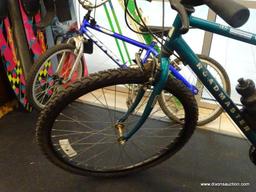 ROADMASTER BIKE; TURQUOISE MENS 26 IN DIA SPE15 CHROMIUM EDITION MOUNTAIN BICYCLE WITH A SADDLE SEAT