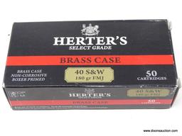 HERTER'S BRASS CASE .40 S&W 180 GRAIN FMJ. 50 COUNT