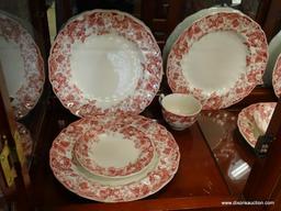 JOHNSON BROTHERS STRAWBERRY FAIR 34 PIECE CHINA SET; 34 PIECE STRAWBERRY FAIR PATTERN CHINA SET BY