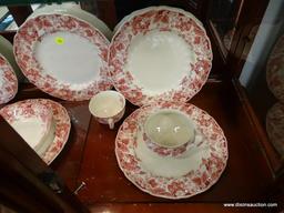 JOHNSON BROTHERS STRAWBERRY FAIR 34 PIECE CHINA SET; 34 PIECE STRAWBERRY FAIR PATTERN CHINA SET BY