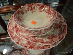 JOHNSON BROTHERS STRAWBERRY FAIR 34 PIECE CHINA SET; 34 PIECE STRAWBERRY FAIR PATTERN CHINA SET BY